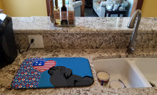 Load image into Gallery viewer, Black Pekingese USA American Dish Drying Mat – Absorbent, Artistic Kitchen Essentials
