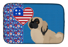 Load image into Gallery viewer, Cream Pekingese USA American Dish Drying Mat – Absorbent, Artistic Kitchen Essentials