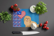 Load image into Gallery viewer, Gold Pekingese USA American Glass Cutting Boards – Durable, Decorative Kitchen Art Large