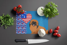 Load image into Gallery viewer, Red Pekingese USA American Glass Cutting Boards – Durable, Decorative Kitchen Art Large