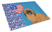 Load image into Gallery viewer, Red Pekingese USA American Glass Cutting Boards – Durable, Decorative Kitchen Art Large