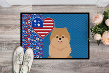 Load image into Gallery viewer, Orange Pomeranian USA American Doormat - 24x36 Decorative Floor Mat – Indoor/Outdoor Rug with Artistic Flair
