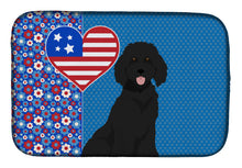 Load image into Gallery viewer, Standard Black Poodle USA American Dish Drying Mat – Absorbent, Artistic Kitchen Essentials