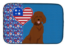 Load image into Gallery viewer, Standard Red Poodle USA American Dish Drying Mat – Absorbent, Artistic Kitchen Essentials