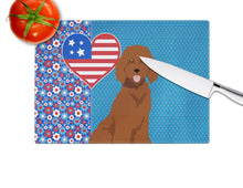 Load image into Gallery viewer, Standard Red Poodle USA American Glass Cutting Boards – Durable, Decorative Kitchen Art Large