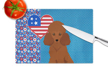 Load image into Gallery viewer, Toy Red Poodle USA American Glass Cutting Boards – Durable, Decorative Kitchen Art Large