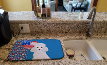 Load image into Gallery viewer, Toy White Poodle USA American Dish Drying Mat – Absorbent, Artistic Kitchen Essentials