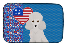 Load image into Gallery viewer, Toy White Poodle USA American Dish Drying Mat – Absorbent, Artistic Kitchen Essentials
