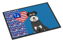 Load image into Gallery viewer, Black and Silver Natural Ears Schnauzer USA American Doormat - 24x36 Decorative Floor Mat – Indoor/Outdoor Rug with Artistic Flair