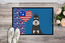 Load image into Gallery viewer, Black and Silver Schnauzer USA American Doormat - 24x36 Decorative Floor Mat – Indoor/Outdoor Rug with Artistic Flair