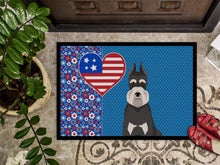 Load image into Gallery viewer, Black and Silver Schnauzer USA American Doormat - 24x36 Decorative Floor Mat – Indoor/Outdoor Rug with Artistic Flair
