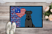 Load image into Gallery viewer, Black Natural Ears Schnauzer USA American Doormat - 24x36 Decorative Floor Mat – Indoor/Outdoor Rug with Artistic Flair