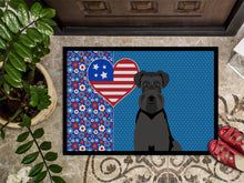 Load image into Gallery viewer, Black Natural Ears Schnauzer USA American Doormat - 24x36 Decorative Floor Mat – Indoor/Outdoor Rug with Artistic Flair