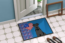 Load image into Gallery viewer, Black Natural Ears Schnauzer USA American Doormat - 24x36 Decorative Floor Mat – Indoor/Outdoor Rug with Artistic Flair