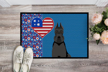 Load image into Gallery viewer, Black Schnauzer USA American Doormat - 24x36 Decorative Floor Mat – Indoor/Outdoor Rug with Artistic Flair