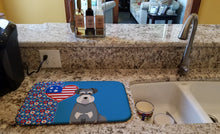 Load image into Gallery viewer, Salt Pepper Natural Ears Schnauzer USA American Dish Drying Mat – Absorbent, Artistic Kitchen Essentials