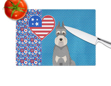 Load image into Gallery viewer, Salt Pepper Schnauzer USA American Glass Cutting Boards – Durable, Decorative Kitchen Art Large