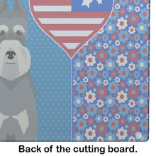 Load image into Gallery viewer, Salt Pepper Schnauzer USA American Glass Cutting Boards – Durable, Decorative Kitchen Art Large