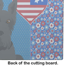 Load image into Gallery viewer, Black Scottish Terrier USA American Glass Cutting Boards – Durable, Decorative Kitchen Art Large