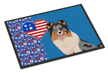 Load image into Gallery viewer, Blue Merle Sheltie USA American Doormat - 24x36 Decorative Floor Mat – Indoor/Outdoor Rug with Artistic Flair