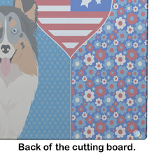 Load image into Gallery viewer, Blue Merle Sheltie USA American Glass Cutting Boards – Durable, Decorative Kitchen Art Large