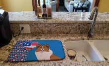 Load image into Gallery viewer, Sable Sheltie USA American Dish Drying Mat – Absorbent, Artistic Kitchen Essentials