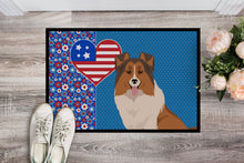 Load image into Gallery viewer, Sable Sheltie USA American Doormat - 24x36 Decorative Floor Mat – Indoor/Outdoor Rug with Artistic Flair