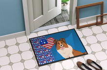 Load image into Gallery viewer, Sable Sheltie USA American Doormat - 24x36 Decorative Floor Mat – Indoor/Outdoor Rug with Artistic Flair