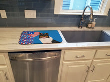 Load image into Gallery viewer, Tricolor Sheltie USA American Dish Drying Mat – Absorbent, Artistic Kitchen Essentials