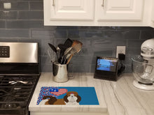 Load image into Gallery viewer, Red and White Shih Tzu USA American Glass Cutting Boards – Durable, Decorative Kitchen Art Large
