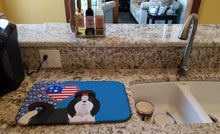 Load image into Gallery viewer, Black and White Shih Tzu USA American Dish Drying Mat – Absorbent, Artistic Kitchen Essentials