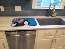 Load image into Gallery viewer, Black and White Shih Tzu USA American Dish Drying Mat – Absorbent, Artistic Kitchen Essentials