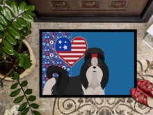 Load image into Gallery viewer, Black and White Shih Tzu USA American Doormat - 24x36 Decorative Floor Mat – Indoor/Outdoor Rug with Artistic Flair