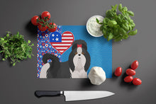Load image into Gallery viewer, Black and White Shih Tzu USA American Glass Cutting Boards – Durable, Decorative Kitchen Art Large