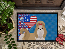 Load image into Gallery viewer, Gold and White Shih Tzu USA American Doormat - 24x36 Decorative Floor Mat – Indoor/Outdoor Rug with Artistic Flair