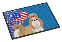 Load image into Gallery viewer, Gold and White Shih Tzu USA American Doormat - 24x36 Decorative Floor Mat – Indoor/Outdoor Rug with Artistic Flair