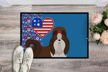 Load image into Gallery viewer, Liver and White Shih Tzu USA American Doormat - 24x36 Decorative Floor Mat – Indoor/Outdoor Rug with Artistic Flair