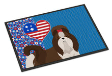 Load image into Gallery viewer, Liver and White Shih Tzu USA American Doormat - 24x36 Decorative Floor Mat – Indoor/Outdoor Rug with Artistic Flair