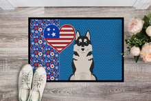 Load image into Gallery viewer, Black Siberian Husky USA American Doormat - 24x36 Decorative Floor Mat – Indoor/Outdoor Rug with Artistic Flair