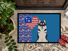 Load image into Gallery viewer, Black Siberian Husky USA American Doormat - 24x36 Decorative Floor Mat – Indoor/Outdoor Rug with Artistic Flair