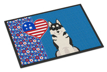 Load image into Gallery viewer, Black Siberian Husky USA American Doormat - 24x36 Decorative Floor Mat – Indoor/Outdoor Rug with Artistic Flair