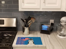 Load image into Gallery viewer, Black Siberian Husky USA American Glass Cutting Boards – Durable, Decorative Kitchen Art Large