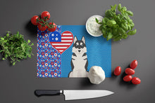 Load image into Gallery viewer, Black Siberian Husky USA American Glass Cutting Boards – Durable, Decorative Kitchen Art Large