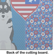 Load image into Gallery viewer, Black Siberian Husky USA American Glass Cutting Boards – Durable, Decorative Kitchen Art Large