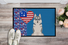 Load image into Gallery viewer, Grey Siberian Husky USA American Doormat - 24x36 Decorative Floor Mat – Indoor/Outdoor Rug with Artistic Flair