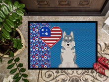 Load image into Gallery viewer, Grey Siberian Husky USA American Doormat - 24x36 Decorative Floor Mat – Indoor/Outdoor Rug with Artistic Flair