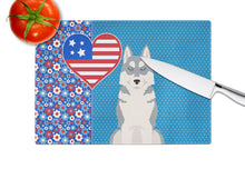 Load image into Gallery viewer, Grey Siberian Husky USA American Glass Cutting Boards – Durable, Decorative Kitchen Art Large