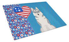 Load image into Gallery viewer, Grey Siberian Husky USA American Glass Cutting Boards – Durable, Decorative Kitchen Art Large