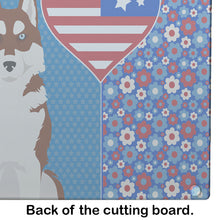 Load image into Gallery viewer, Red Siberian Husky USA American Glass Cutting Boards – Durable, Decorative Kitchen Art Large