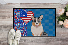 Load image into Gallery viewer, Blue Merle Cardigan Corgi USA American Doormat - 24x36 Decorative Floor Mat – Indoor/Outdoor Rug with Artistic Flair